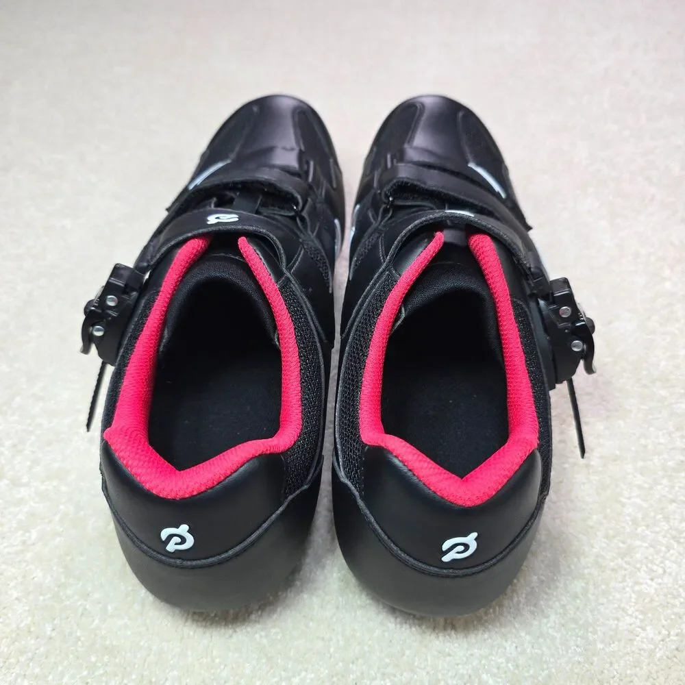 Peloton Cycling Shoes Mens Euro 47 US 13 SPD-SL Cleats Black Red Indoor Bike EUC